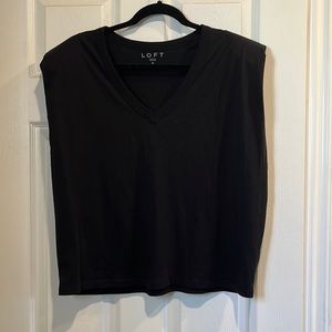 LOFT Boxy V-Neck Muscle Tee with Shoulder Pads